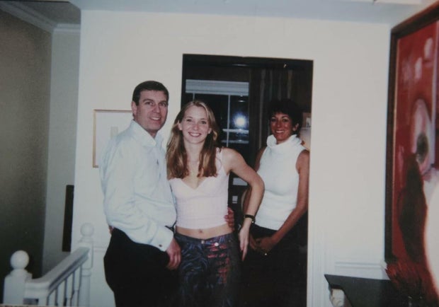 Andrew Mountbatten-Windsor pictured with Virginia Giuffre and Ghislaine Maxwell in Epstein file photo