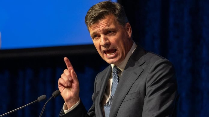 Angus Taylor speaks at the Liberal Party Federal Council in Melbourne May 2026