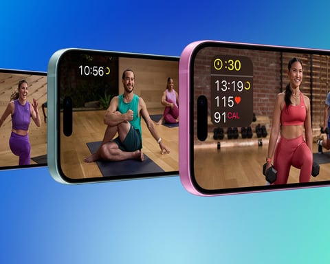 Apple Fitness Plus iPhone screens showing Strong Through Menopause workout program iOS 27