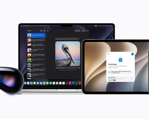 Apple devices displaying Siri AI and iOS 27 features unveiled at WWDC 2026