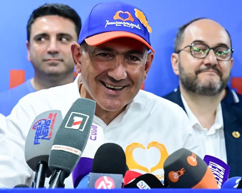 Voters cast ballots in Yerevan during Armenia parliamentary election June 2026
