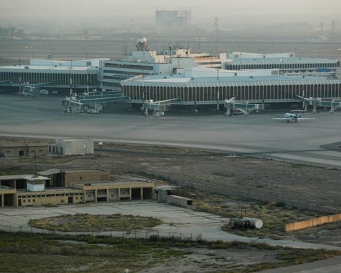 Aerial view of Baghdad International Airport, Iraq