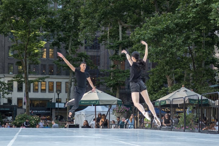 Bryant Park in Midtown Manhattan, site of the Knicks NBA Finals Game 3 watch party that ended in a melee on 42nd Street