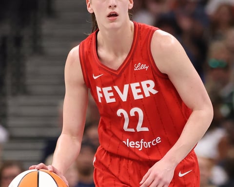 Caitlin Clark of the Indiana Fever, who posted a 32-point double-double in the Commissioner's Cup win over the Chicago Sky