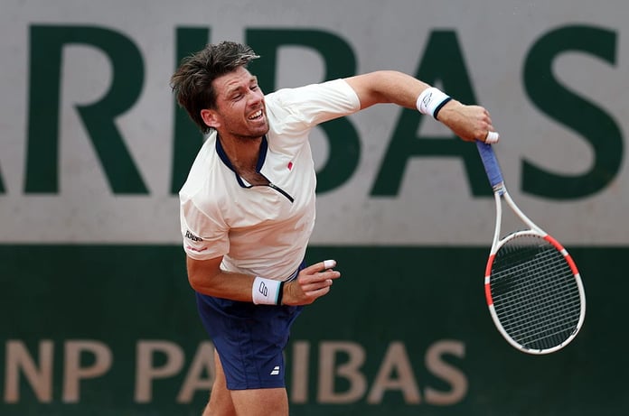 Cameron Norrie in action at Roland Garros 2026