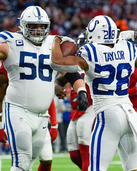 Jonathan Taylor and Quenton Nelson of the Indianapolis Colts, both entering contract years in 2026