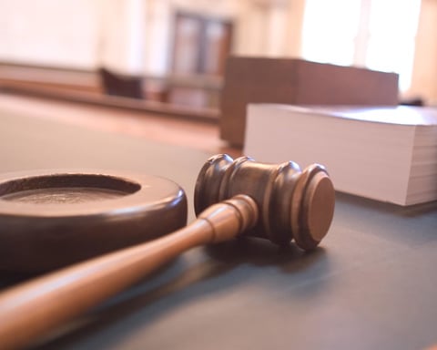 A courtroom gavel, illustrating a court ruling in the xAI OpenAI lawsuit