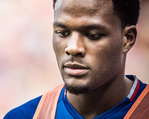 Cyle Larin of Canada, whose substitute goal earned the co-hosts their first ever World Cup point against Bosnia