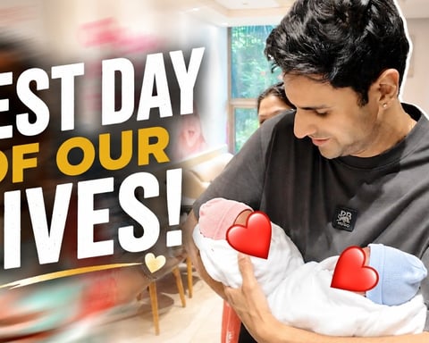 Divyanka Tripathi and Vivek Dahiya with twin sons Karan and Arjun
