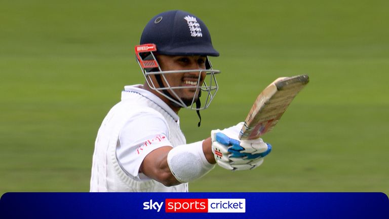 Emilio Gay bats on his England Test debut at Lord's scoring 57 in 2026