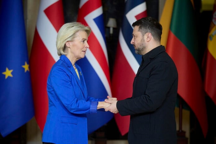 EU Council chamber Brussels as European Commission confirms first Ukraine loan tranche before end of June 2026