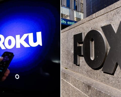 Fox Corporation and Roku logos merger announcement June 2026
