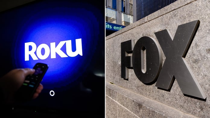 Fox Corporation and Roku logos merger announcement June 2026