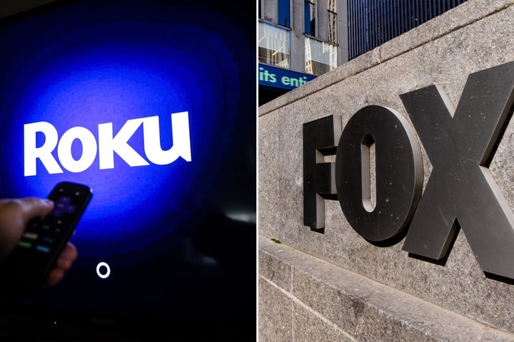Fox Corporation and Roku logos merger announcement June 2026