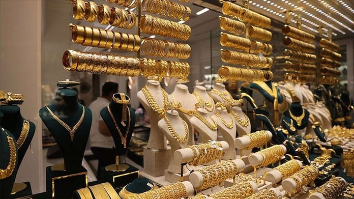Gold bars and bullion representing the spot gold market as prices fall below the 200-day moving average in June 2026