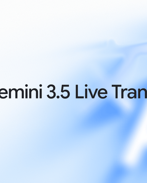 Gemini 3.5 Live Translate branding showing real-time speech-to-speech translation across 70 languages
