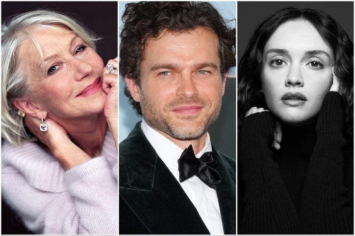 Helen Mirren, Alden Ehrenreich and Olivia Cooke, stars of Anton Corbijn's A Talent for Murder