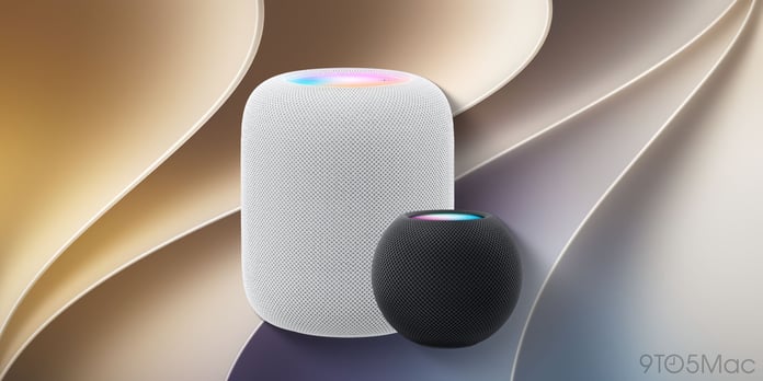 Apple HomePod on a shelf with iOS 27 software features AutoMix and AirPlay improvements
