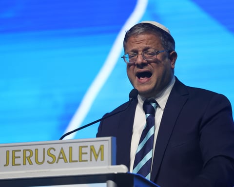 Itamar Ben-Gvir Israeli National Security Minister speaks to press in Jerusalem