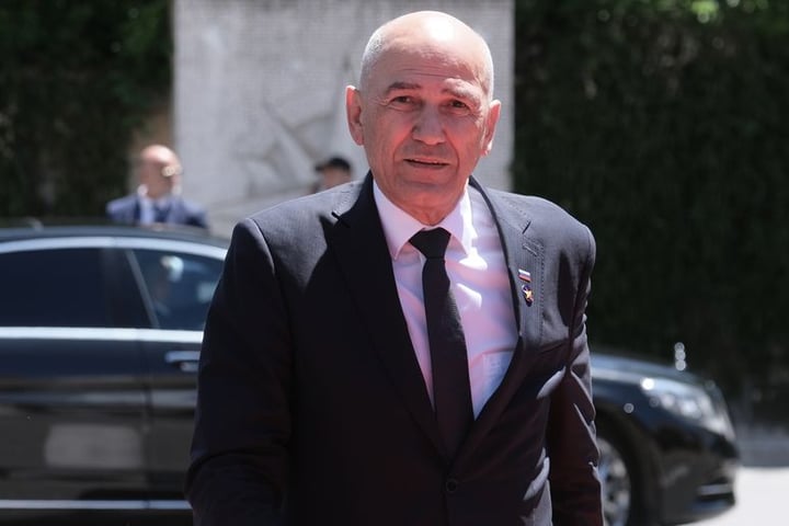 Slovenian Prime Minister Janez Jansa arrives at the EU-Western Balkans summit in Tivat, Montenegro