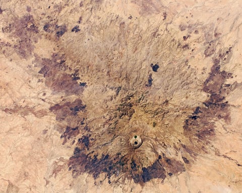NASA astronaut photograph of Jebel Marra the Marrah Mountains the volcanic massif in the Darfur region of Sudan