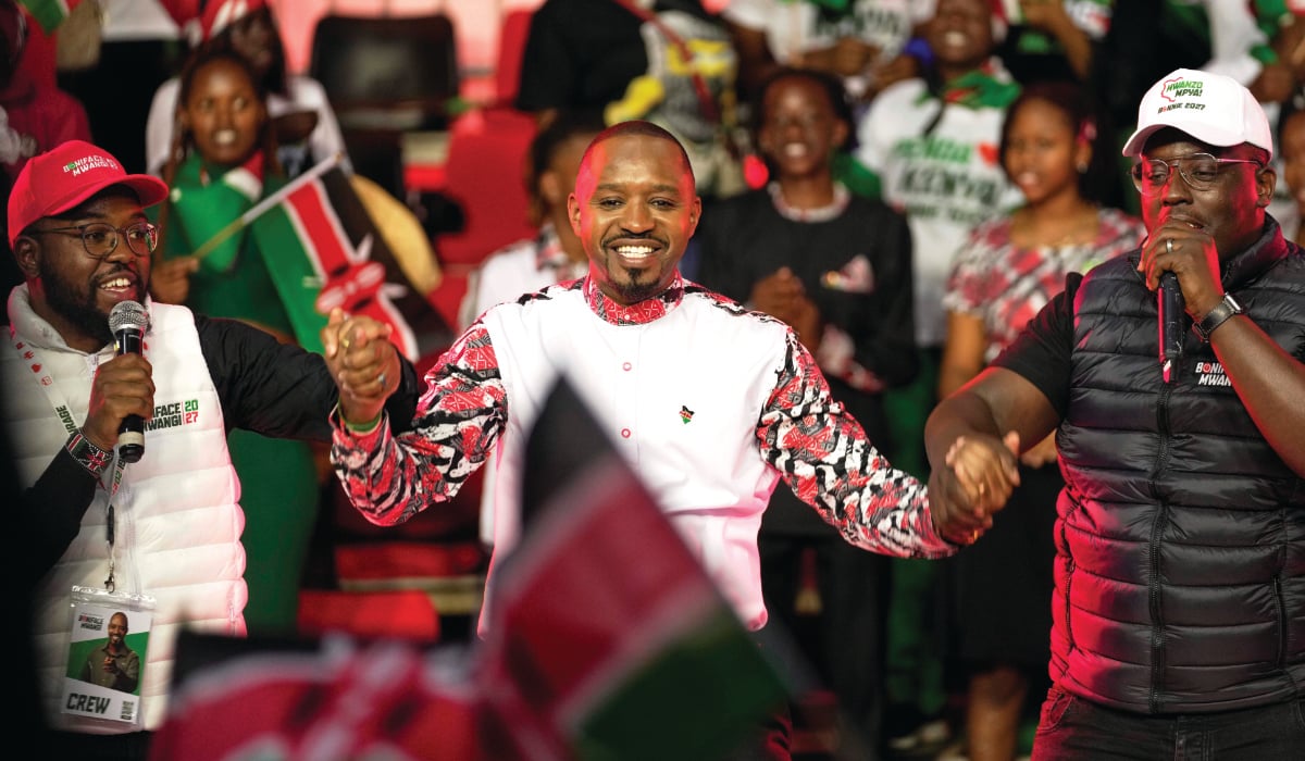 An opposition presidential hopeful at a campaign rally in Nairobi