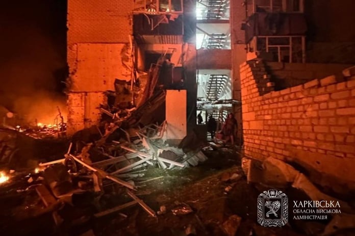 Aftermath of Russian strike on residential building in Kharkiv Oblast Ukraine June 9 2026