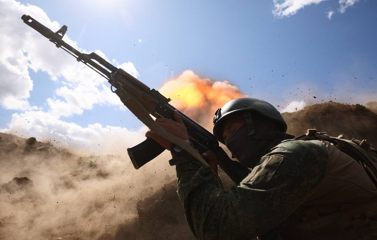 Russian military forces in the Kharkov region near Kupyansk during special military operation