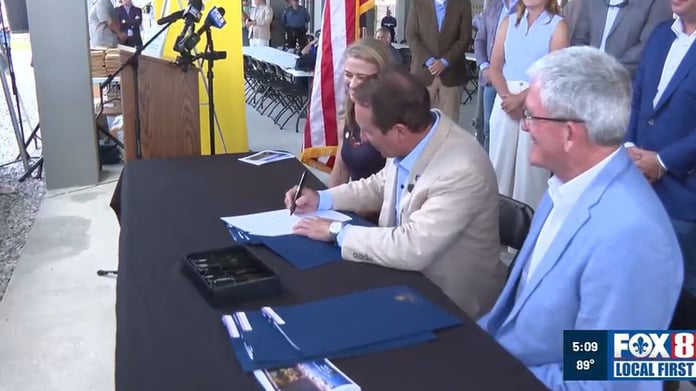 Louisiana Governor Jeff Landry signs HB 804, the Louisiana Energy Protection Act, into law barring new climate-change civil lawsuits in state court