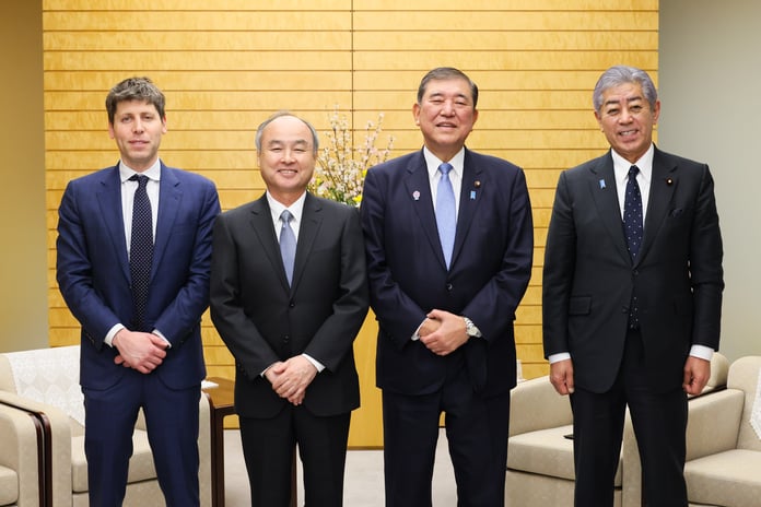 SoftBank's Masayoshi Son and OpenAI's Sam Altman meeting in Tokyo in February 2025, before the stalled margin loan talks