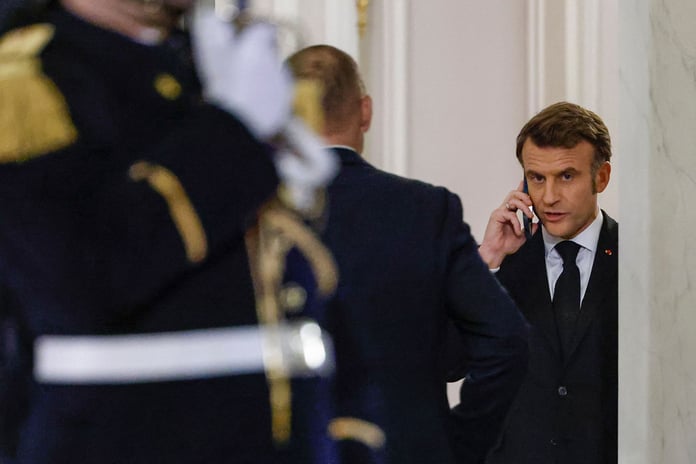 German Chancellor Friedrich Merz and French President Emmanuel Macron at the EU Informal Summit in Belgium, February 2026