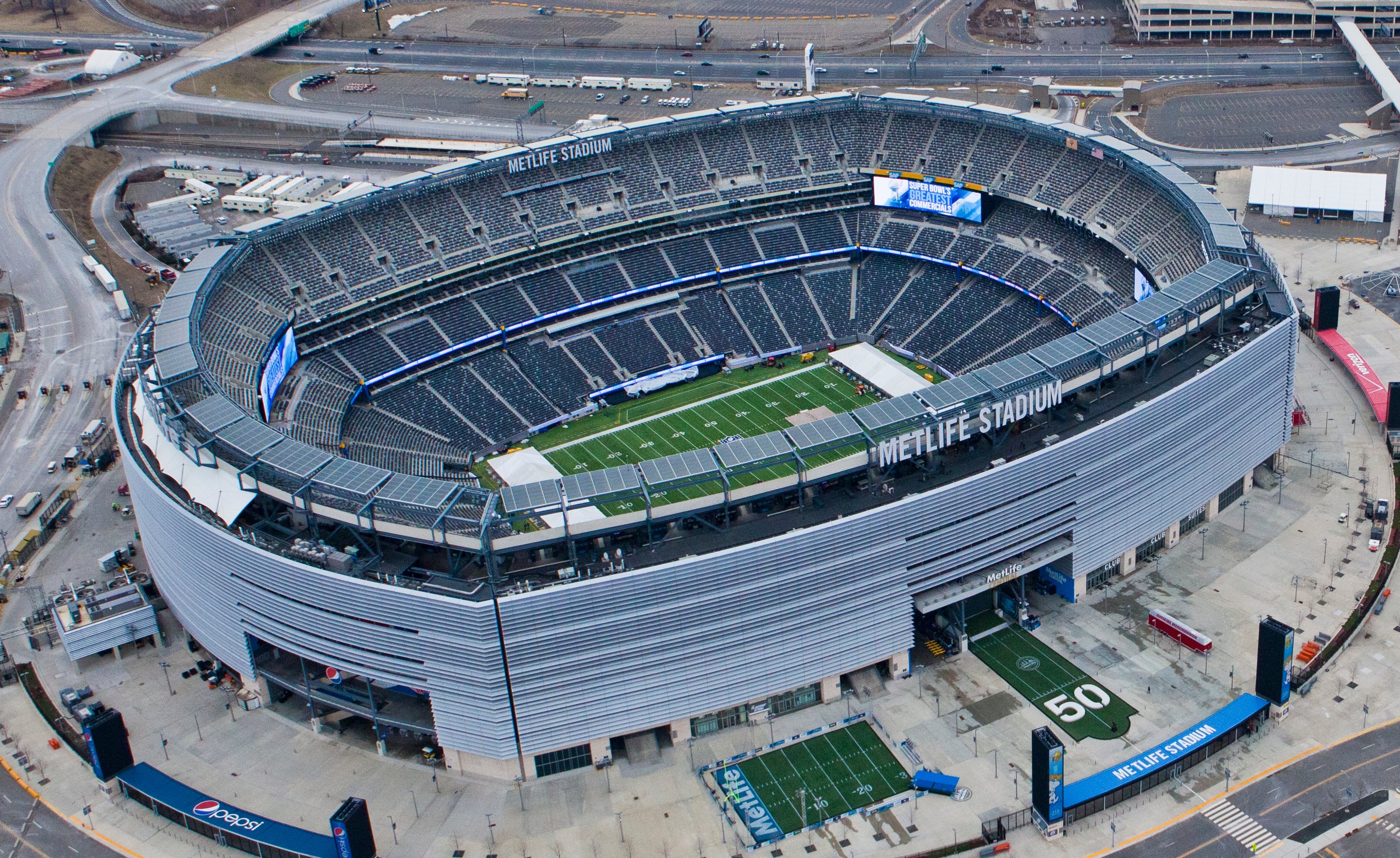 Aerial view of MetLife Stadium in East Rutherford, New Jersey, venue of the 2026 FIFA World Cup final
