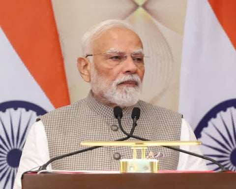 Indian Prime Minister Narendra Modi departs for France to begin a six-day European tour including Slovakia and G7 summit