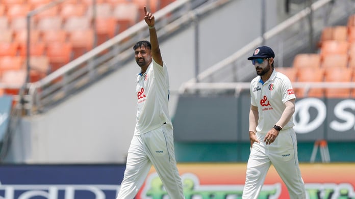 Mohammad Saleem Safi celebrating a wicket against India in the Mullanpur Test 2026