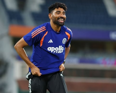 Mohammed Siraj during a net session ahead of ICC Men's T20 World Cup 2026