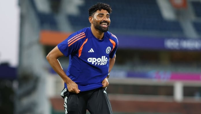 Mohammed Siraj during a net session ahead of ICC Men's T20 World Cup 2026