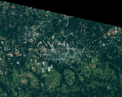 NASA Landsat 8 OLI satellite image of Montgomery Alabama September 16 2025 showing Selma-Montgomery march route
