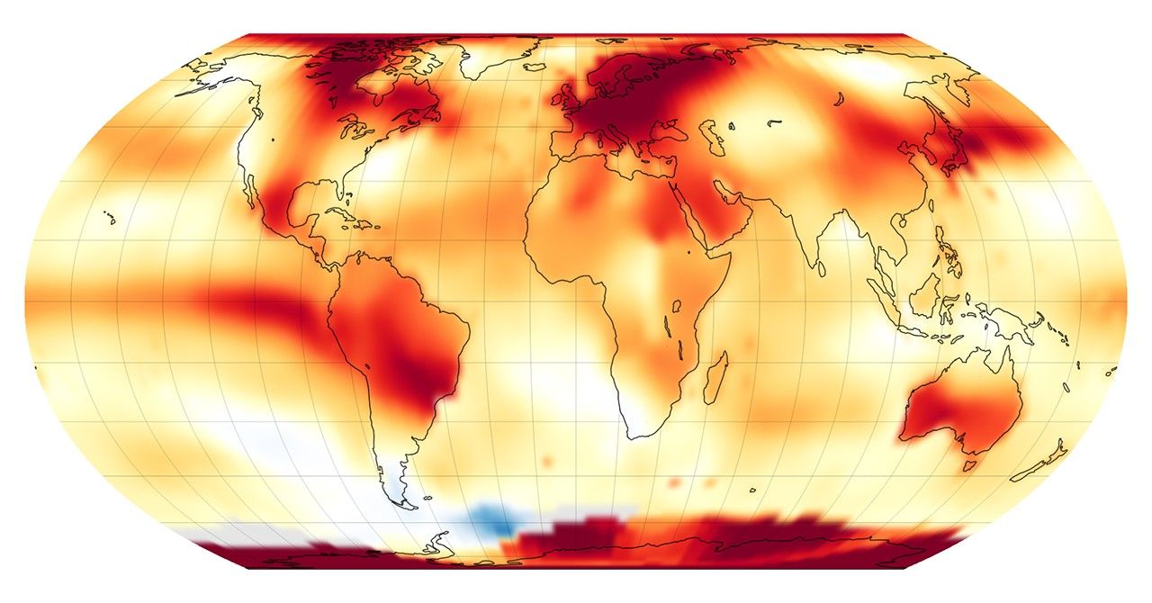 NASA GISS global temperature anomaly map for September 2023