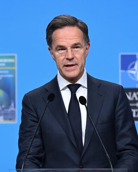 NATO Secretary General Mark Rutte at a press conference ahead of the Ankara summit