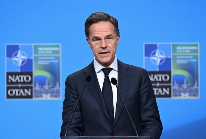 NATO Secretary General Mark Rutte at a press conference ahead of the Ankara summit