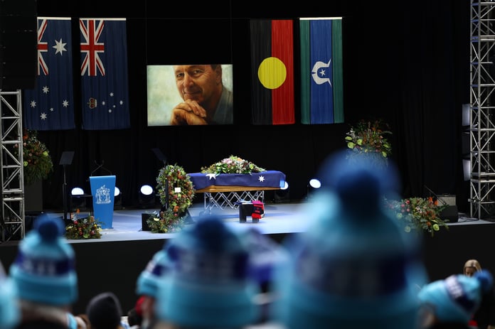 Crowds at the MCG for Neale Daniher state funeral June 10 2026