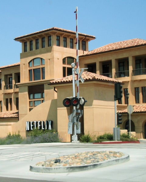 Netflix headquarters in Los Gatos, California, the company Paramount accuses of a scorched-earth campaign against its Warner deal