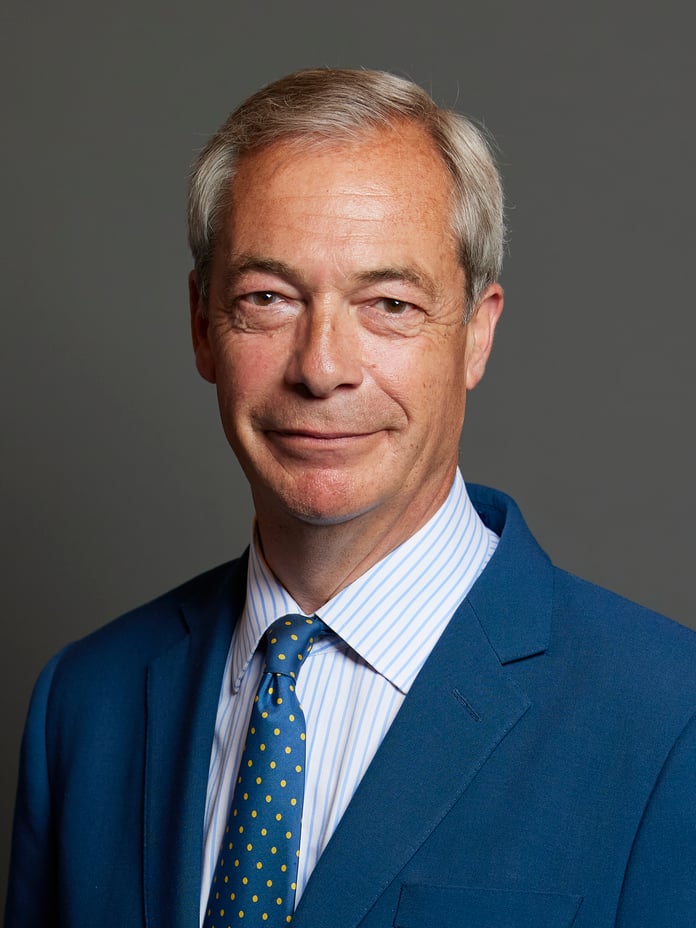 Nigel Farage, the Reform UK leader who will keynote CPAC Great Britain, in his official parliamentary portrait