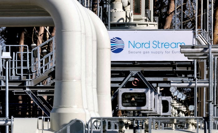 Nord Stream natural gas pipeline landfall facility at Lubmin Germany