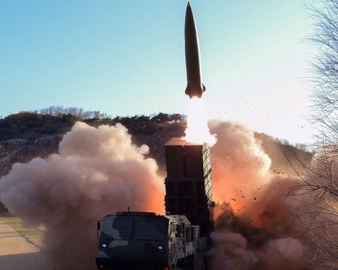 North Korea tactical guided weapon test-fire released by state media KCNA