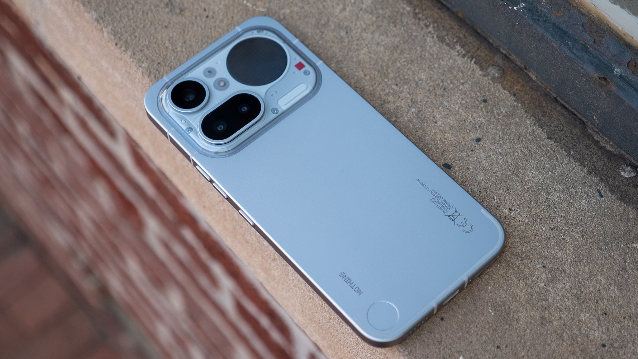 Silver Nothing Phone 4a Pro showing camera module and back panel design now at Best Buy stores