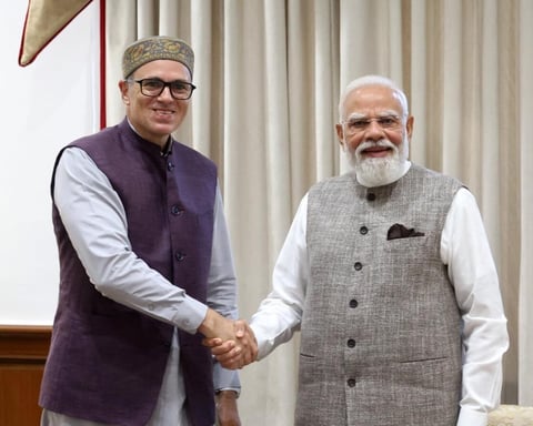 Jammu and Kashmir Chief Minister Omar Abdullah meeting Prime Minister Narendra Modi in New Delhi to press for statehood restoration June 2026