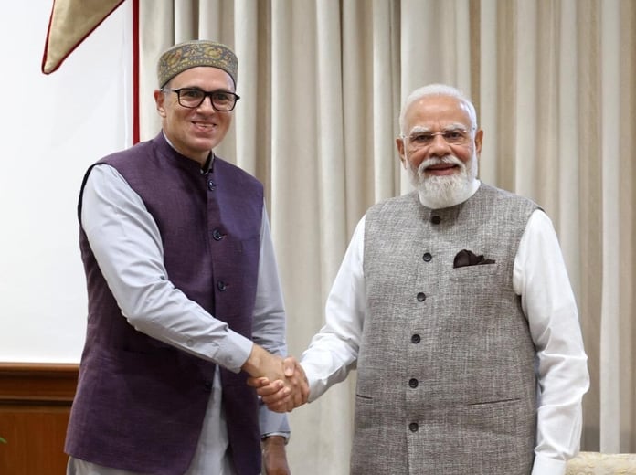 Jammu and Kashmir Chief Minister Omar Abdullah meeting Prime Minister Narendra Modi in New Delhi to press for statehood restoration June 2026