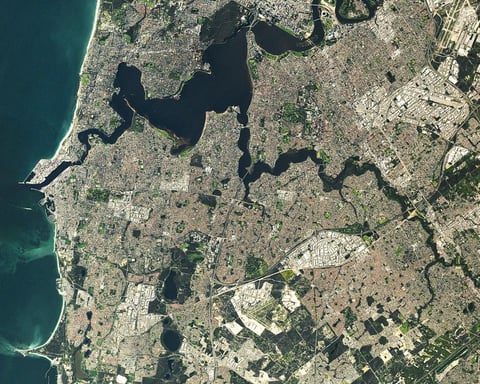 NASA ISS astronaut photograph of Perth Western Australia capital city