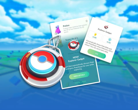 Explorer Gadget in Pokémon GO showing auto-catcher interface during Scopely beta test